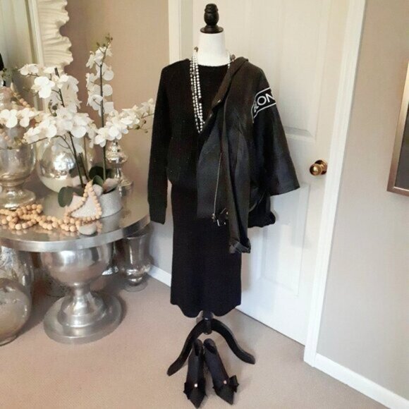 EUC Adrienne Vittadini black wool midi pencil skirt S - Picture 2 of 8